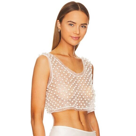 NWT LoveShackFancy Denita Crop Top in Ivory - Picture 4 of 6